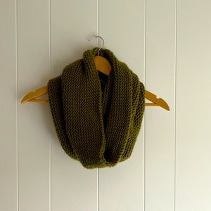 Green Knit Circle Scarf